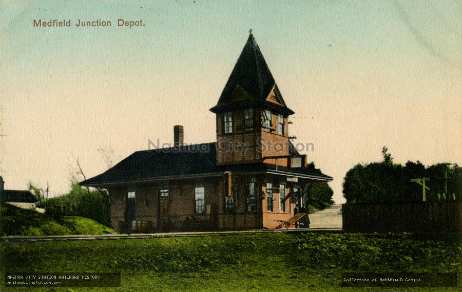 Postcard: Medfield Junction Depot